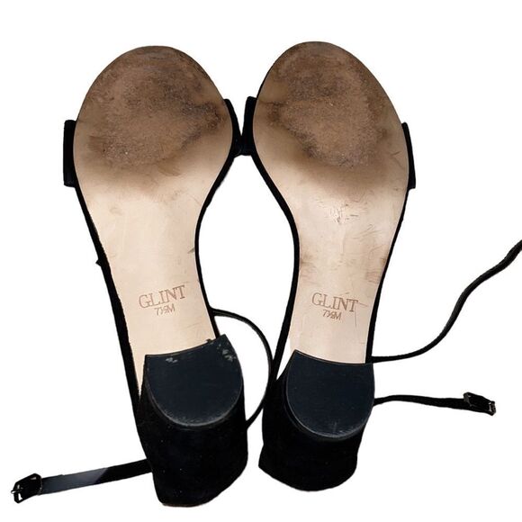 Glint Suede Black Sandals Size 7.5 M - Picture 5 of 5
